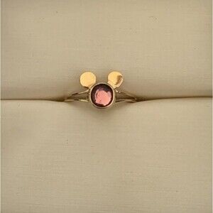 10K VD Disney Purple Stone Mickey Mouse Ring Size 4 Vintage